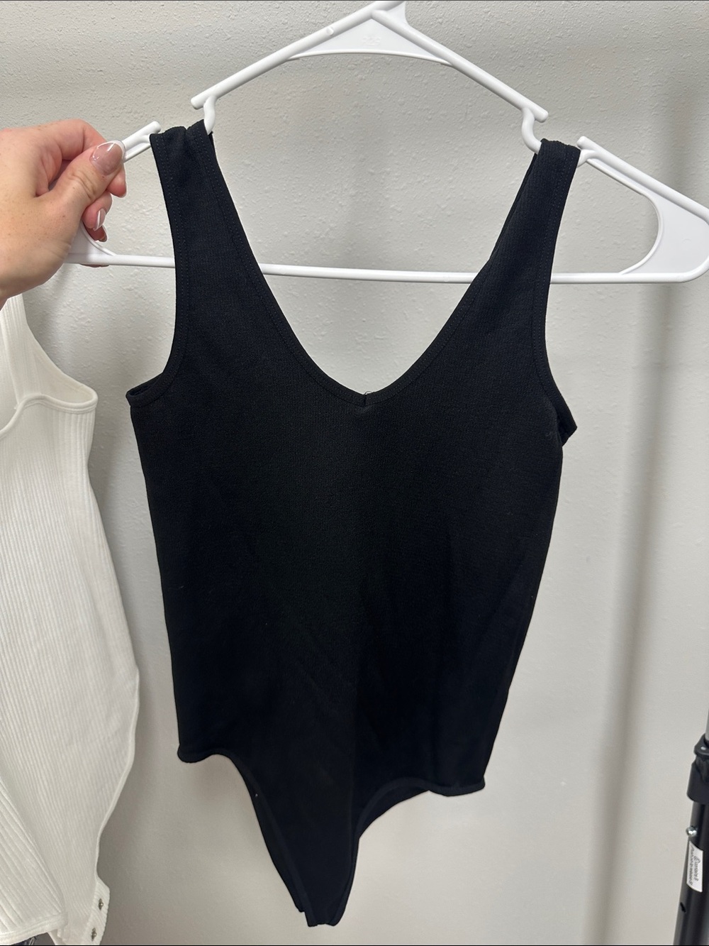 Bundle of 4 Ribbed Bodysuits Black White Blue Small / Medium Stretch Fit - Picture 8 of 9